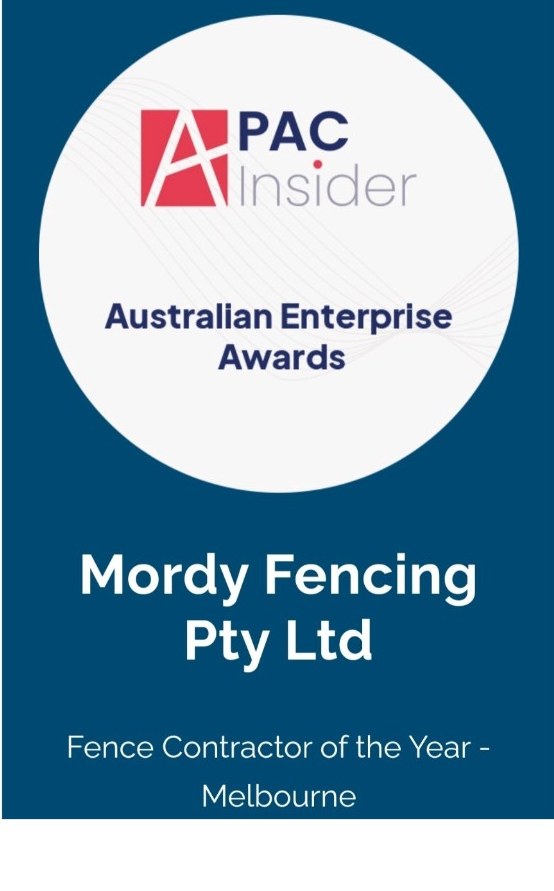 APAC Insider Australian Enterprise Awards 2022 – Fence Contractor of the Year, Melbourne – Mordy Fencing